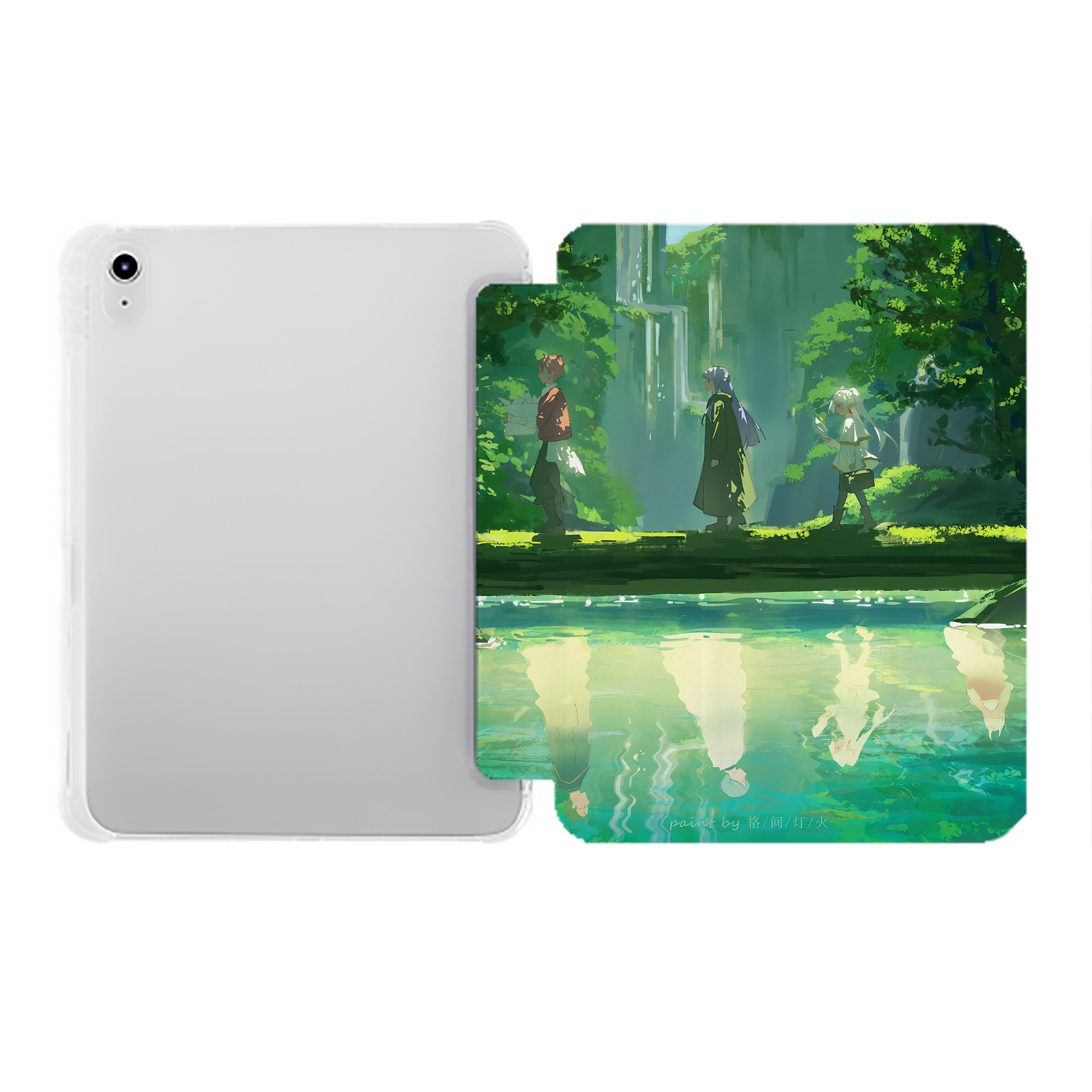 （画像用） 葬送のフリーレン Frieren IPad ケース ペン収納付き 三つ折りスタンド PUレザー×シリコン 対応機種9.5/10.5/10.9インチ